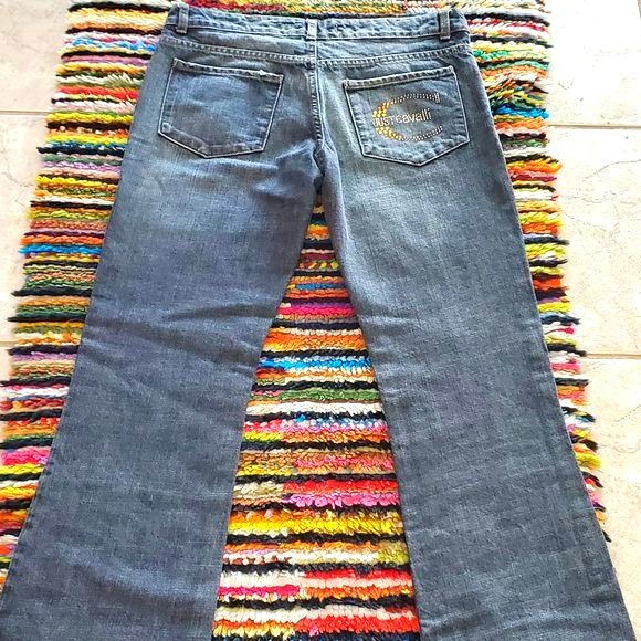 Just Cavalli Denim Jeans Faded Black Straight Leg Casual Women's US 27 Italy - Picture 3 of 12